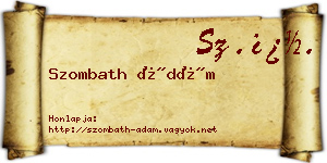 Szombath Ádám névjegykártya