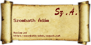 Szombath Ádám névjegykártya